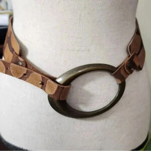 Antoniazzi Firenze Giraffe Print Leather Belt Size XL Women’s Made In It…